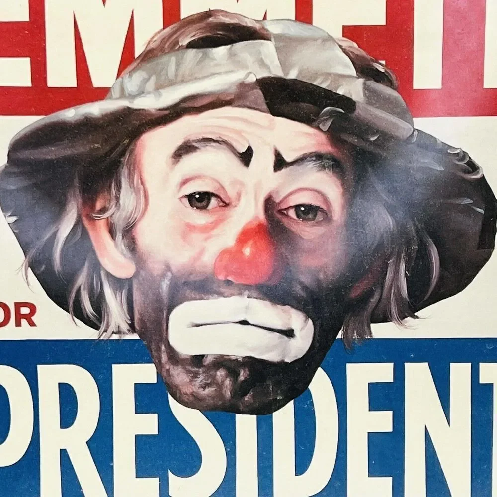 Emmett For President 1986 Emmet Kelly Jr. Framed Print